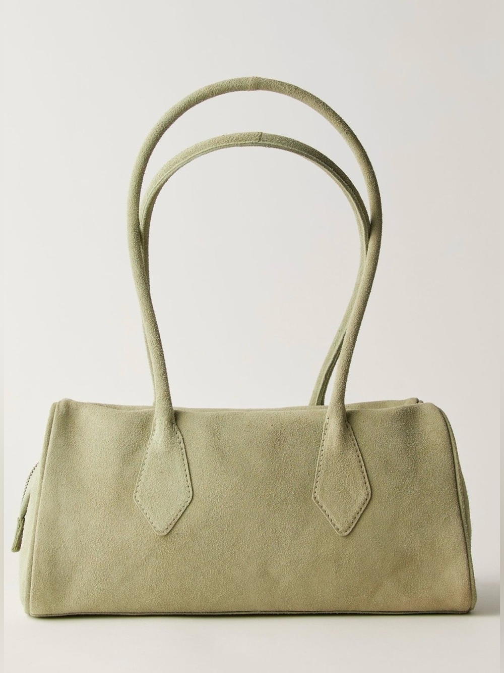 NWT Free People Sierra Suede Shoulder Bag in Moss Green 13X7 NEW $78 Leather - Picture 1 of 10